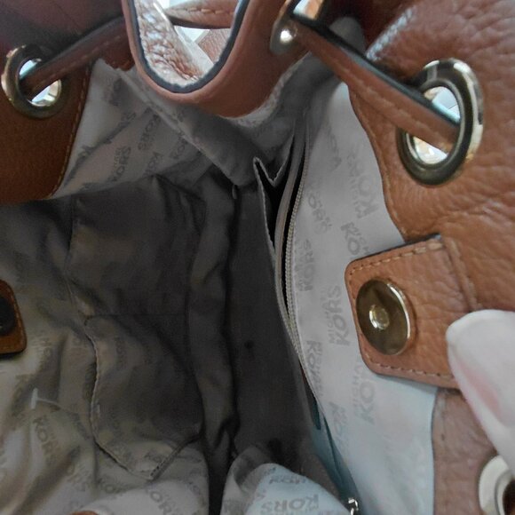 Michael Kors Brown/Black Bucket Bag with Drawstring - Picture 7 of 8